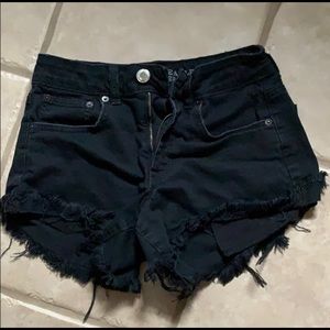 American Eagle Black Cutoff Shorts